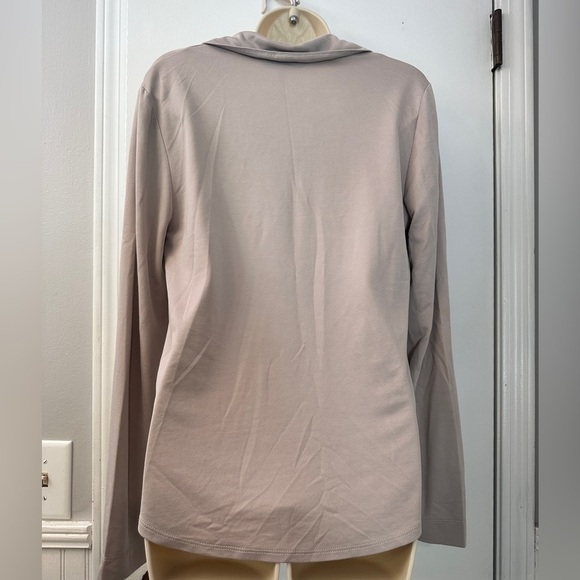BCBG Max Azria Soft Beige Modal Blend Long Sleeve Top Size S - Picture 2 of 10
